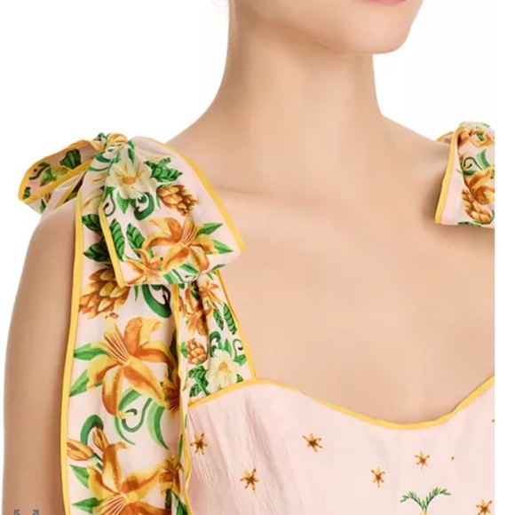 FARM Rio Cream Spring or Summer Green Floral Maxi Dress - Picture 5 of 8